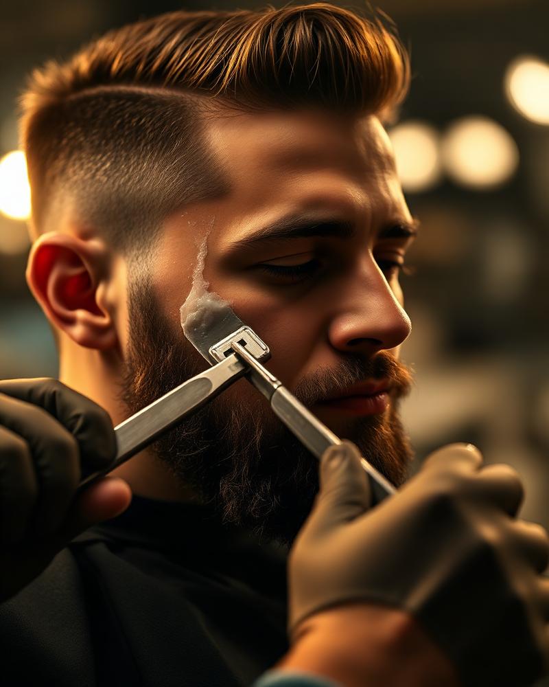 Straight razor hot towel shave